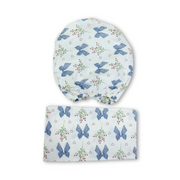 Cotton Bed Sheets – Off-White with Blue Bows Print - Baby Essentials - Ourkids