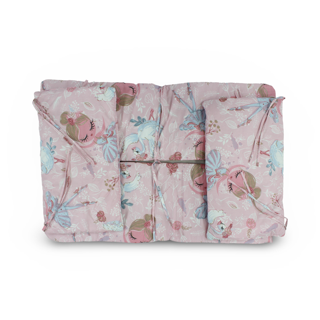Cotton Crib Bumper – Pink with Ballerina Print