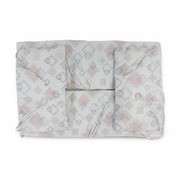 Cotton Crib Bumper – Off-White with Squares Print - Baby Essentials - Ourkids