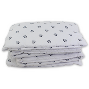 Crib Bumper – White Triangles in Navy Circle