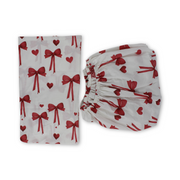 Elastic Bed Sheets – White with Bows & Hearts Print