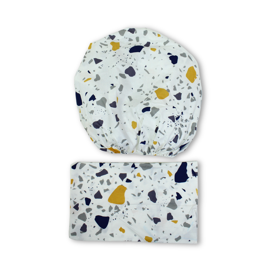 Cotton Bed Sheets – Off-White with Rocks Print - Baby Essentials - Ourkids