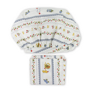 Cotton Bed Sheets – Off-White with Rabbit and Strawberries Print