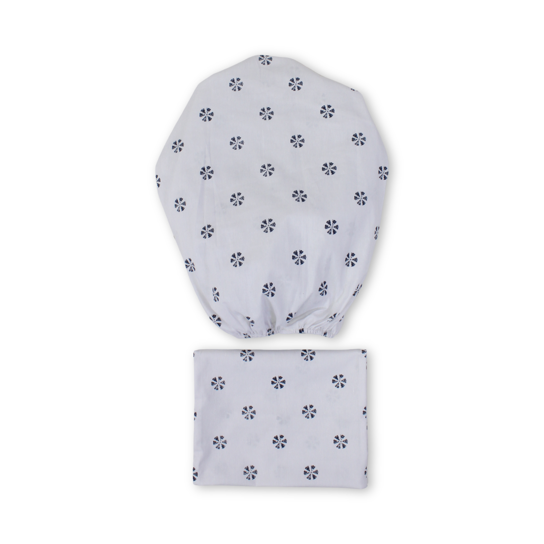 Cotton Bed Sheets – White with Floral Print
