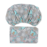 Cotton Bed Sheets – Grey with Elephant & Birds Print