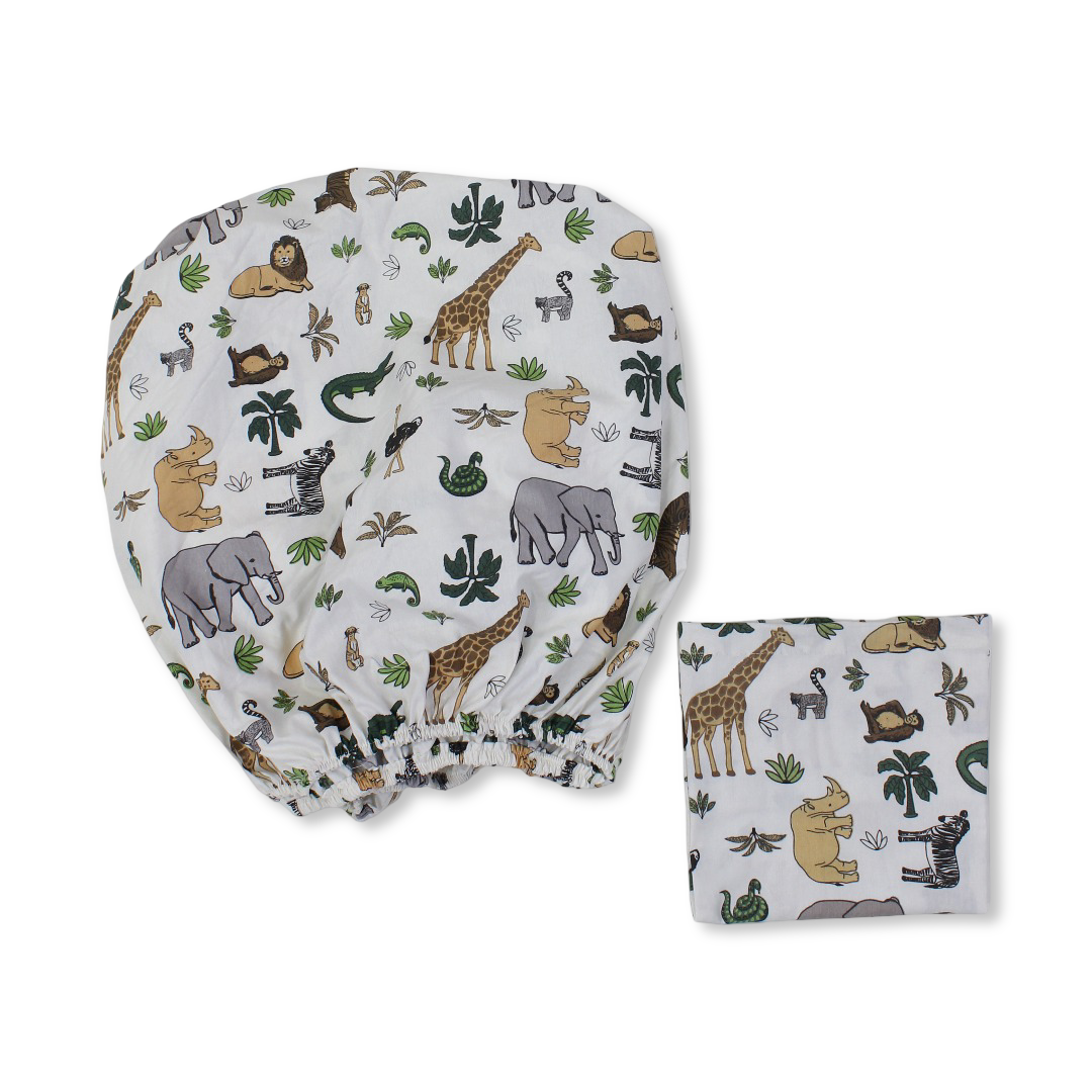 Cotton Bed Sheet – Beige  with Animals Print