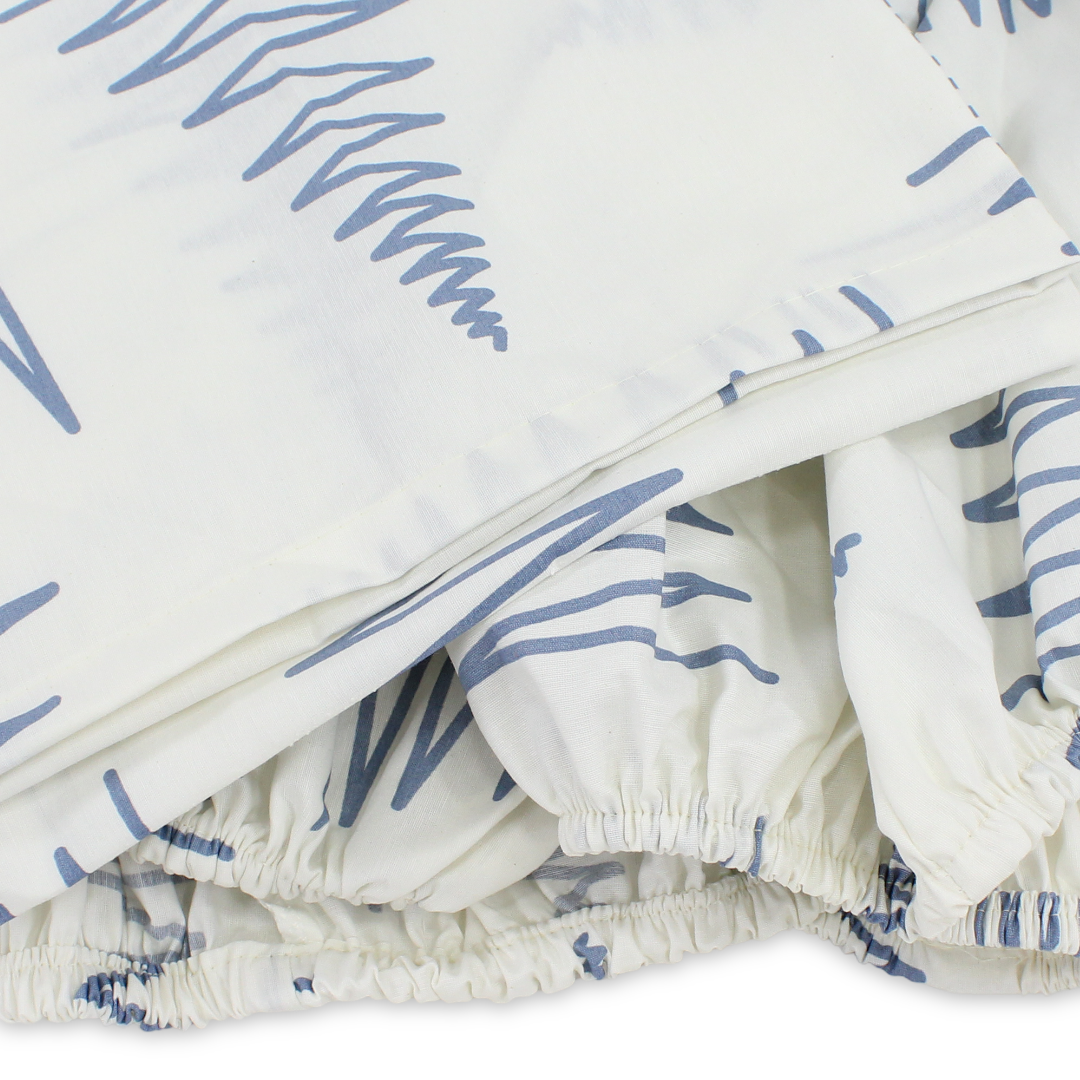 Cotton Bed Sheets – Off-White with Trees Print