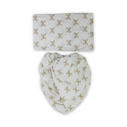 Cotton Bed Sheets – Off-White with Bows Print
