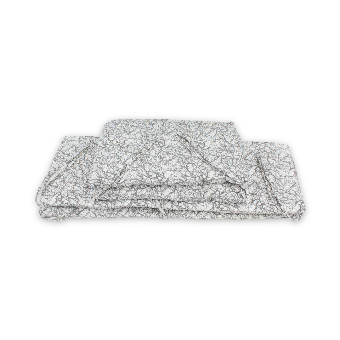 Cotton Baby Crib Bumper – Off-White & Grey