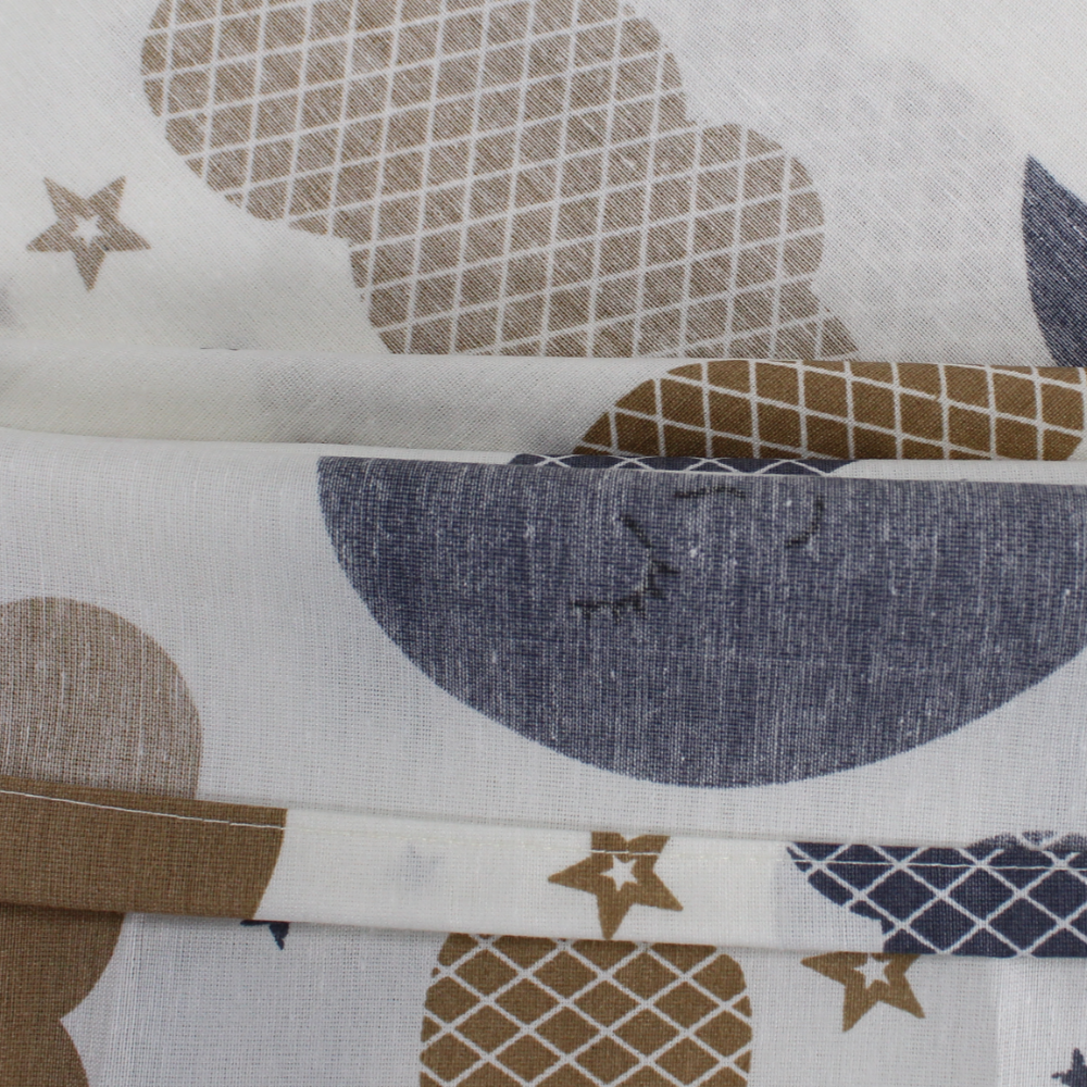 Unisex Baby Bed Sheets – Off White with Moon and Cloud Design