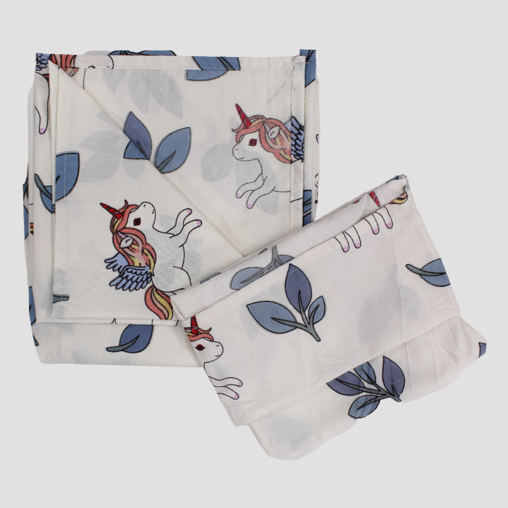 Sleepy Unicorn 3-Piece Cotton Baby Bed Sheet Set