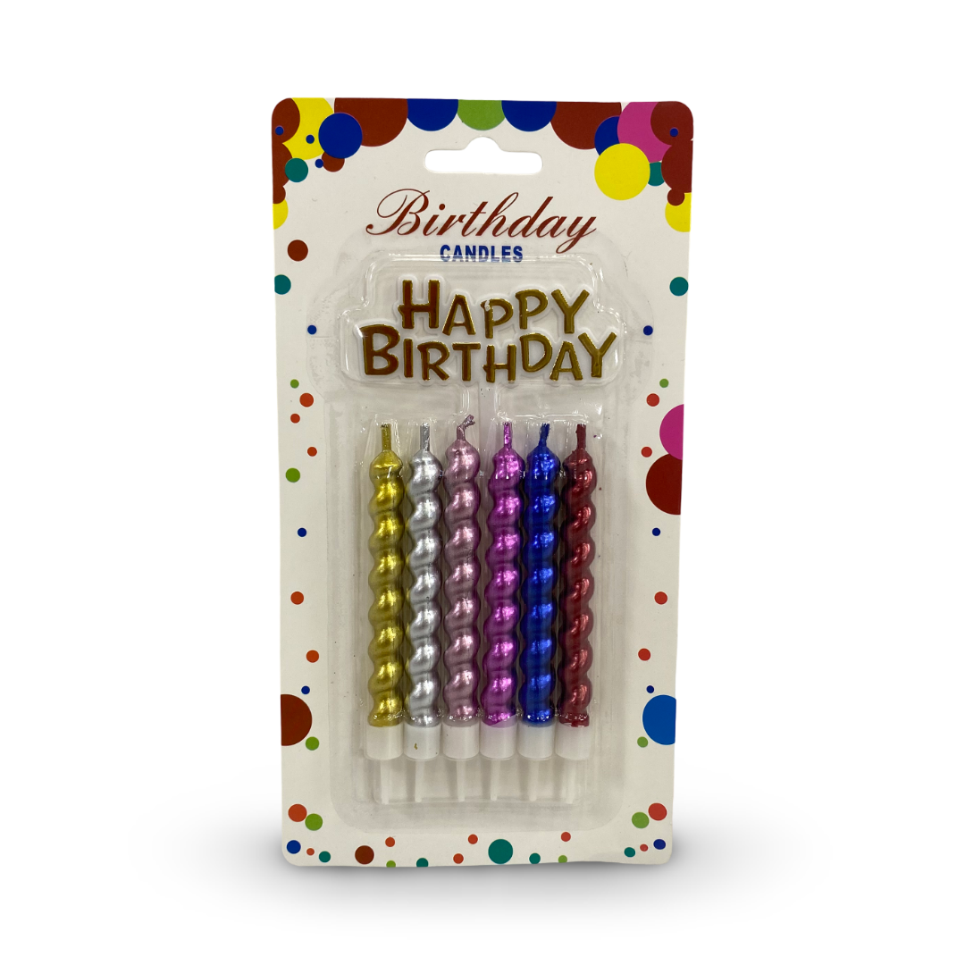 Metallic Spiral Birthday Candles 6*1