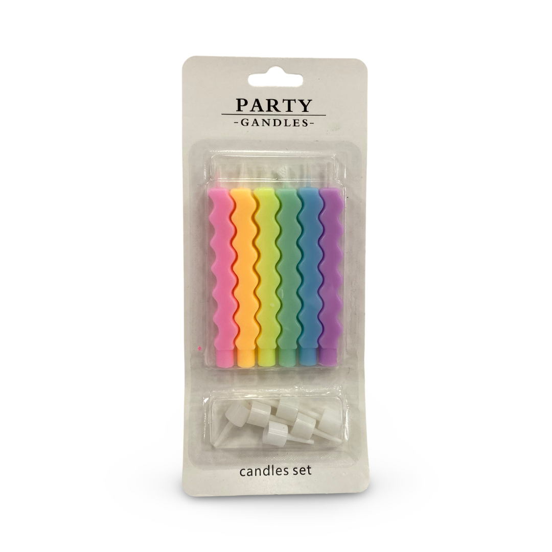 Metallic Spiral Birthday Candles 1*6 – Colorful