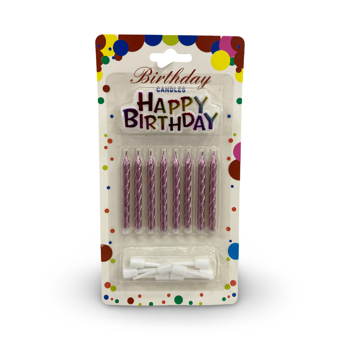 Happy Birthday Candle Set 8*1 – Dusty Pink