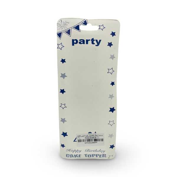 Metallic Silver Number "6" Birthday Cake Candle