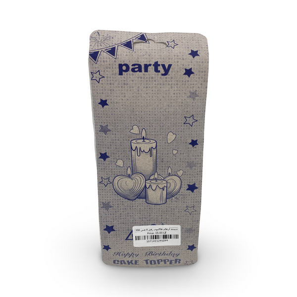 Metallic Silver Number "8" Birthday Cake Candle