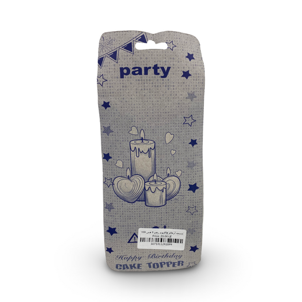 Metallic Silver Number "9" Birthday Cake Candle
