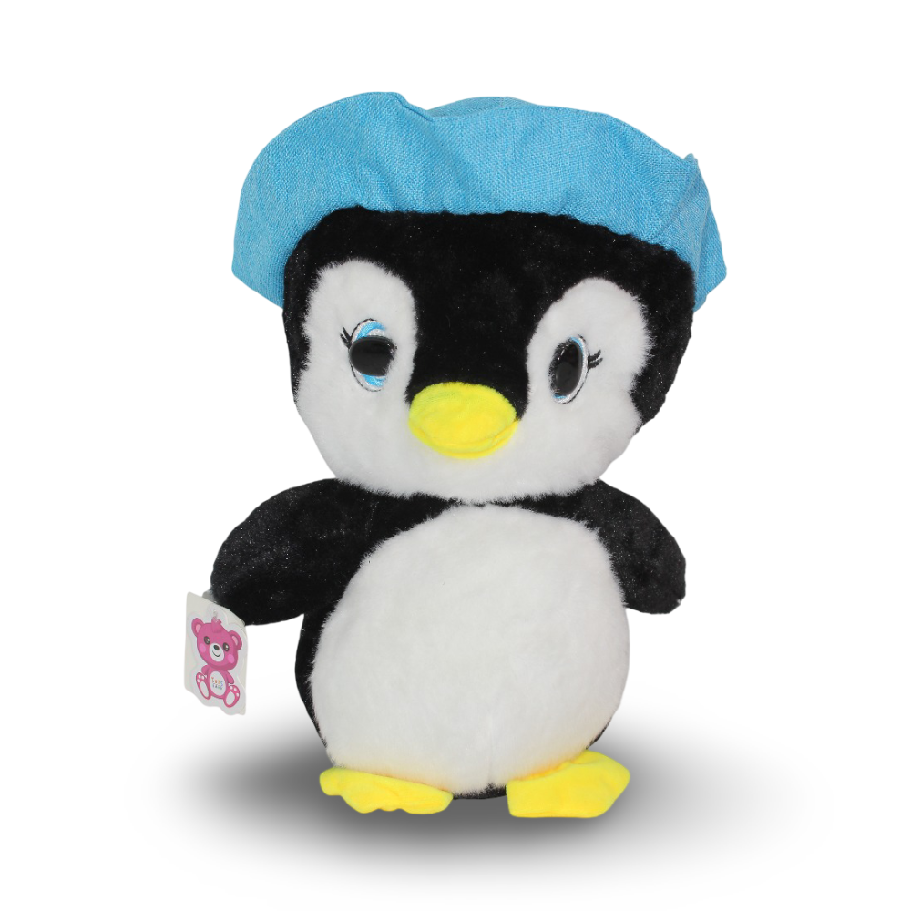 Soft Plush Penguin Toy - Baby Blue Hat