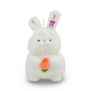 Rabbit Carrying Carrot Plush Toy – White