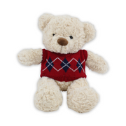 Teddy Bear Off-White with Knit Maroon T-Shirt