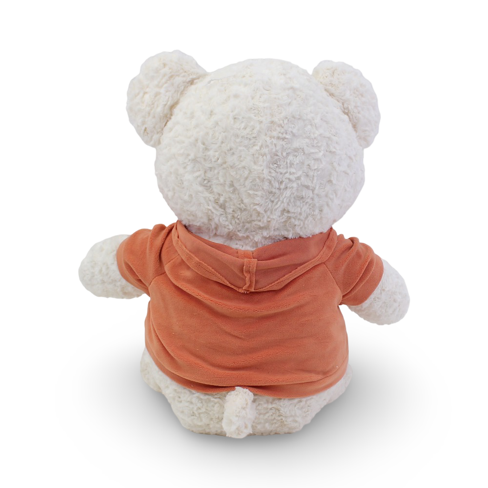 Plush Teddy Bear with Hooded T-Shirt – Cream