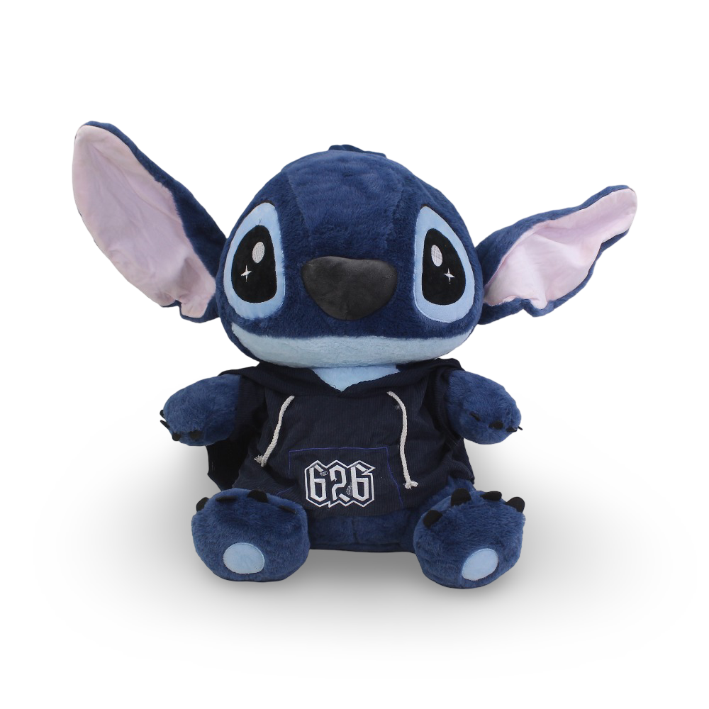 Large Stitch Plush Toy with Hooded Sweater - Petroleum Blue - Assortments - OKO