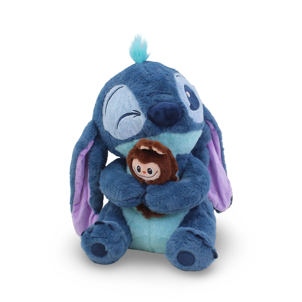 Stitch Plush Toy with Labubu – Blue