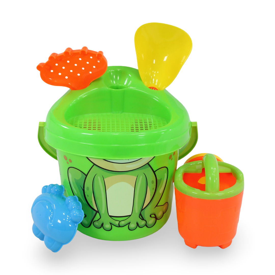 Children's Beach Sand Toy Set – Green Frog Design
