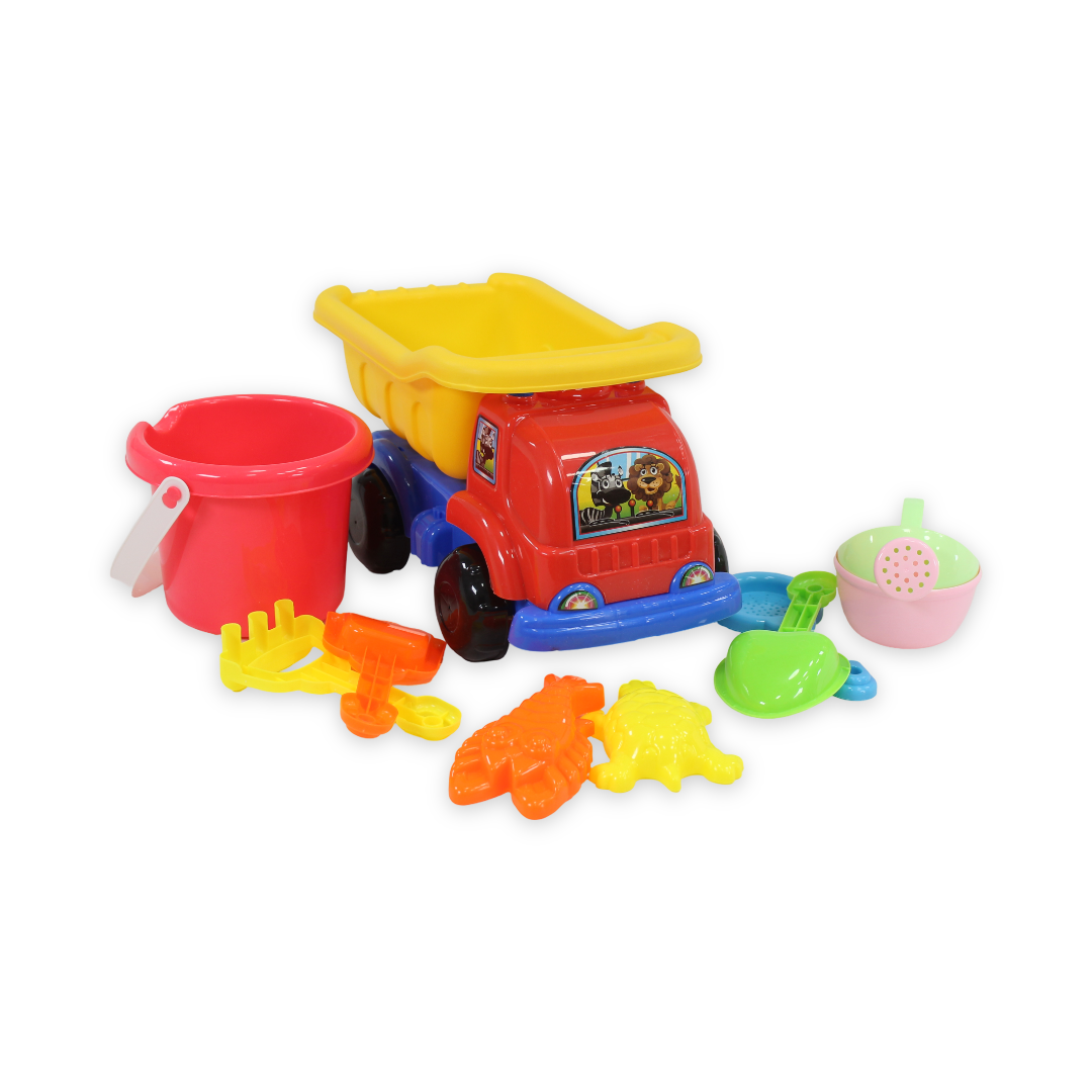Children's Dump Truck Sand Beach Toy Set – Red & Yellow