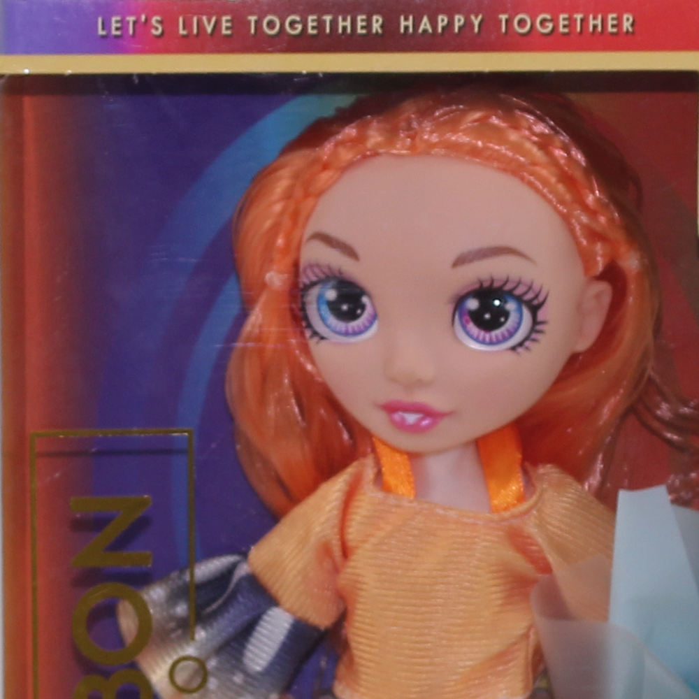 Rainbow Fashion Girl Doll – Orange Hair with Outfit & Bouquet