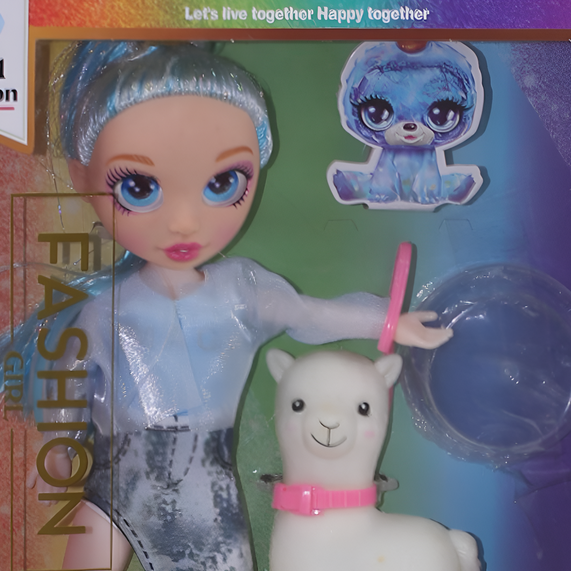 Rainbow Fashion Girl Doll – Blue with a Sheep
