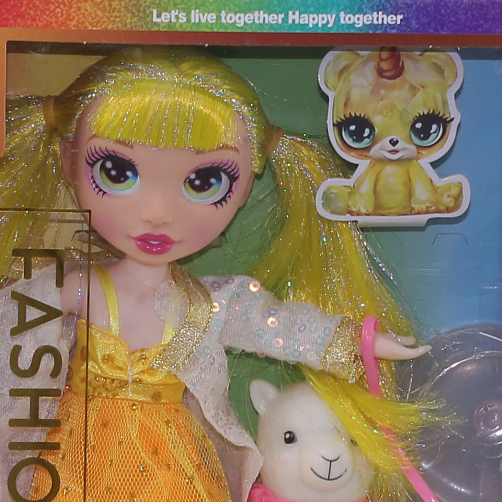 Rainbow Fashion Girl Doll – Yellow with a Sheep