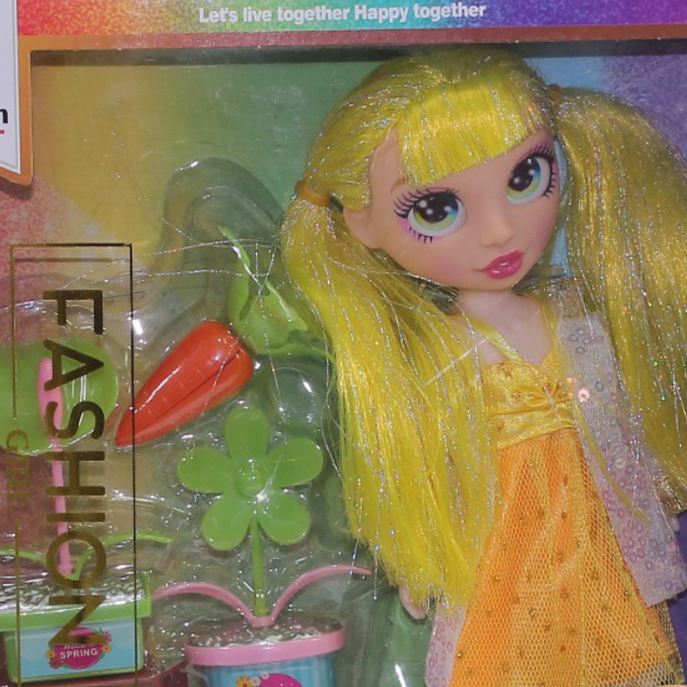 Rainbow Fashion Girl Doll – Yellow with Plants