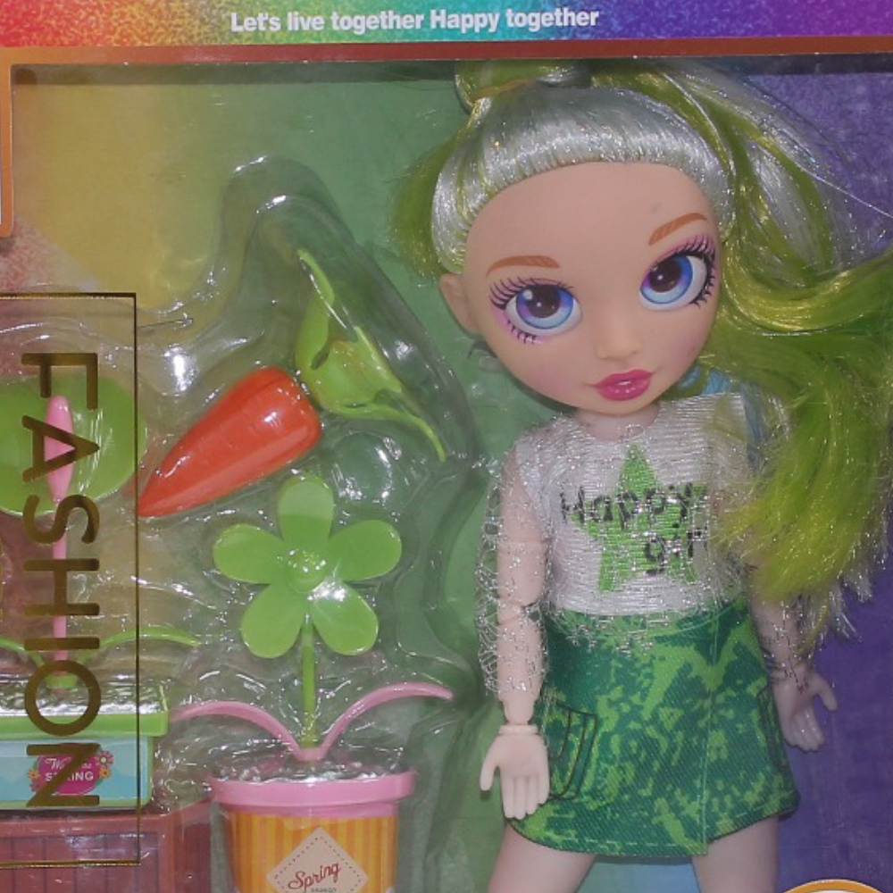 Rainbow Fashion Girl Doll – Green with Plants