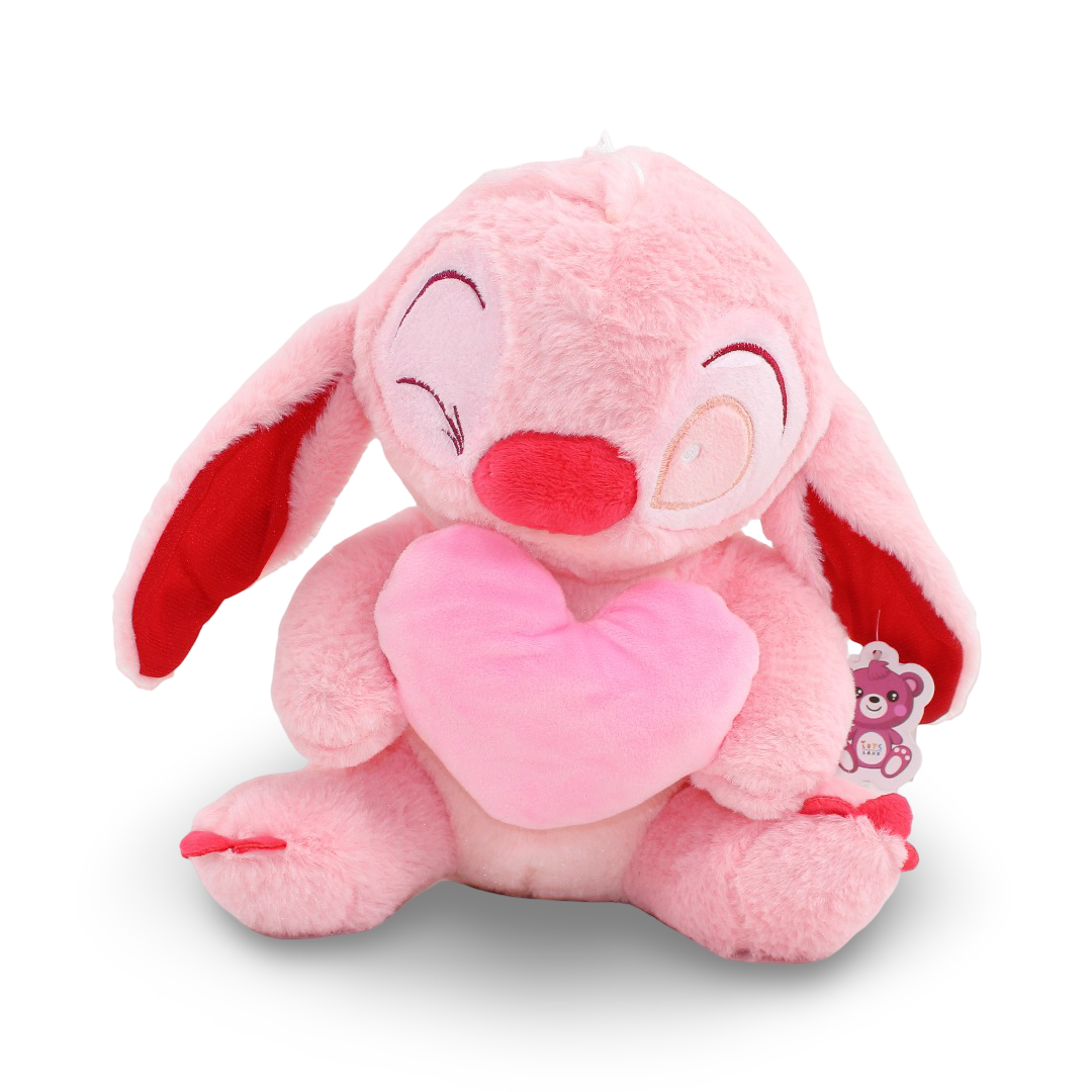 Stitch Carrying Heart Plush Toy – Pink