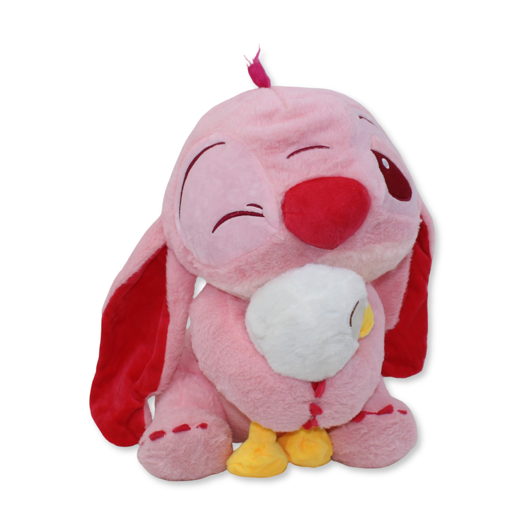 Stitch Plush Toy Holding Duck – Pink