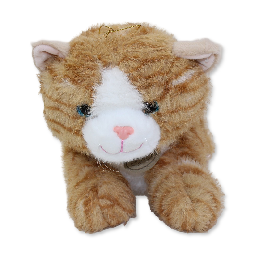 Striped Cat Plush Toy – Beige