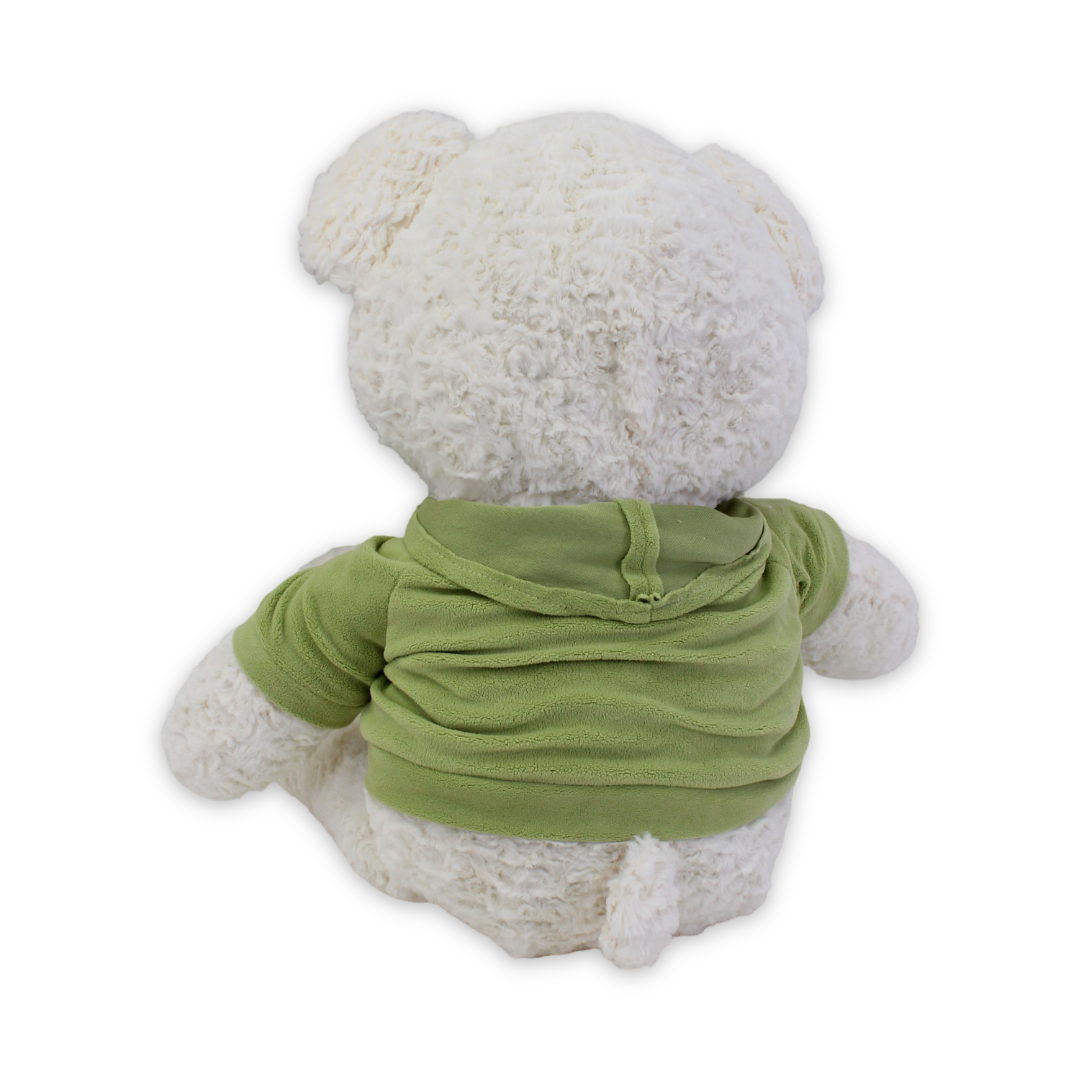 Teddy Bear Plush Toy – White with Green Shirt