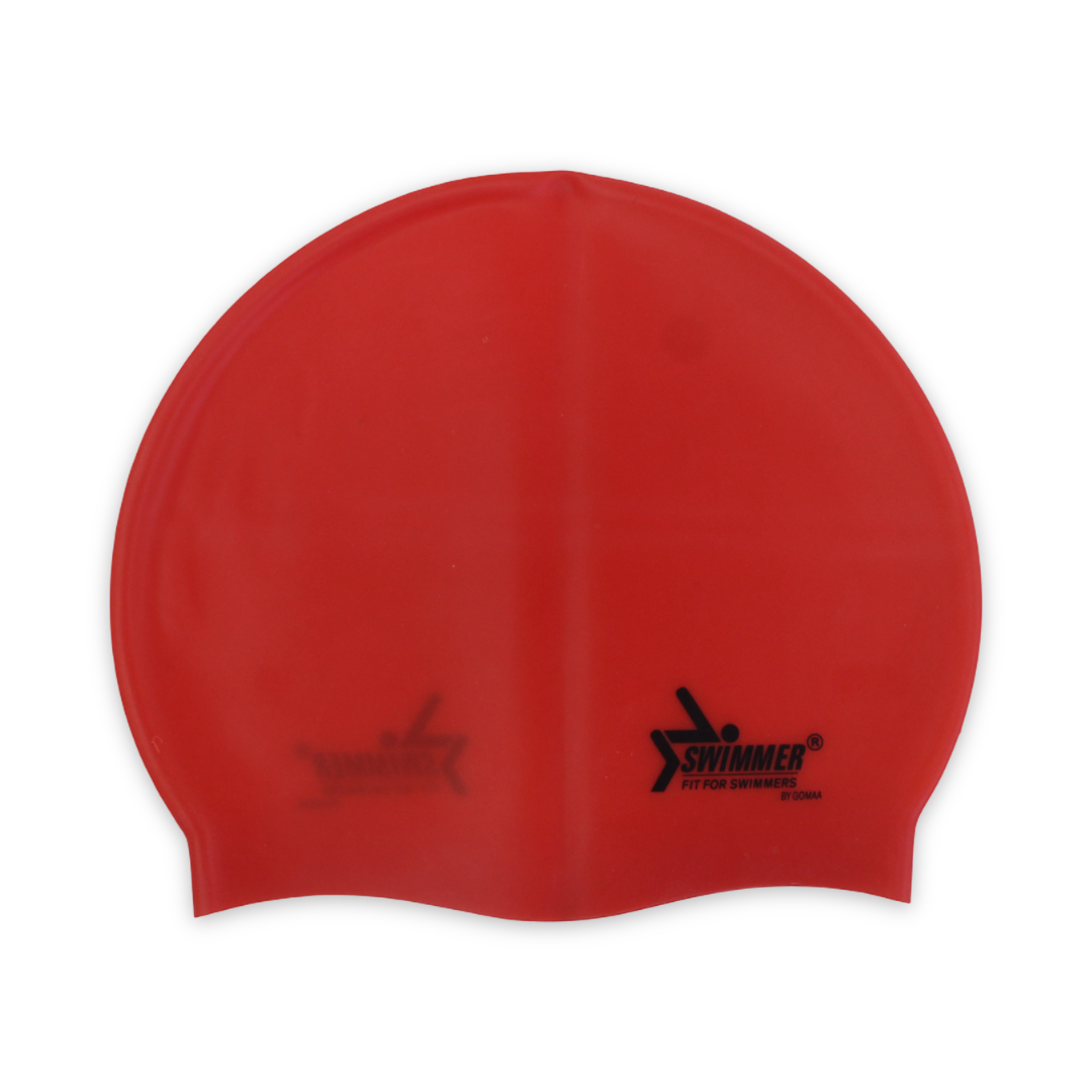 Swimmer Silicone Swimming Cap C4 – Red - Summer