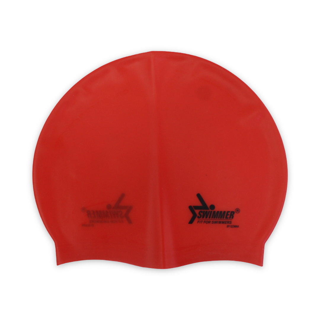 Swimmer Silicone Swimming Cap C6 – Red - Summer