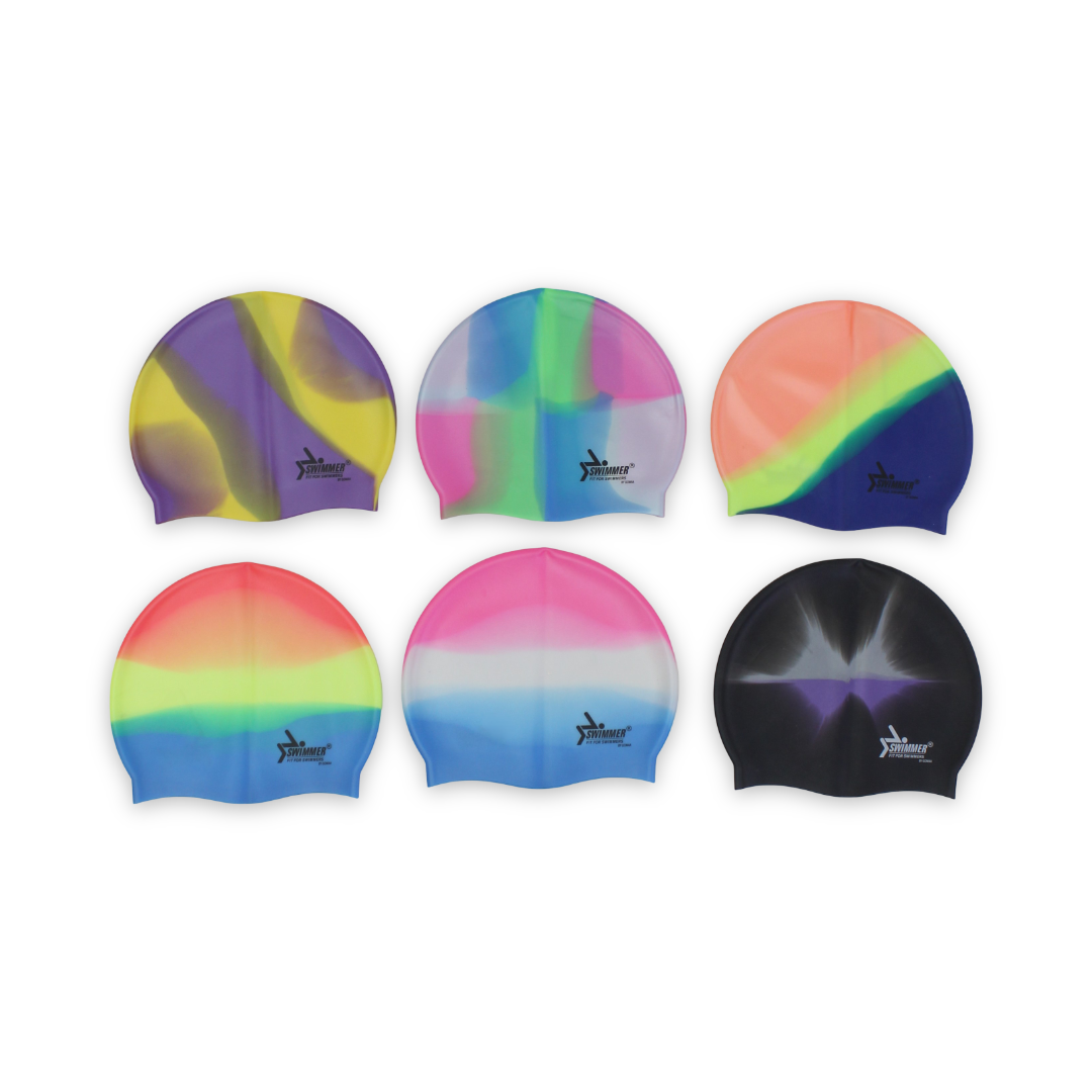 Swimmer Silicone Swimming Cap C6 – Overlapping Colors