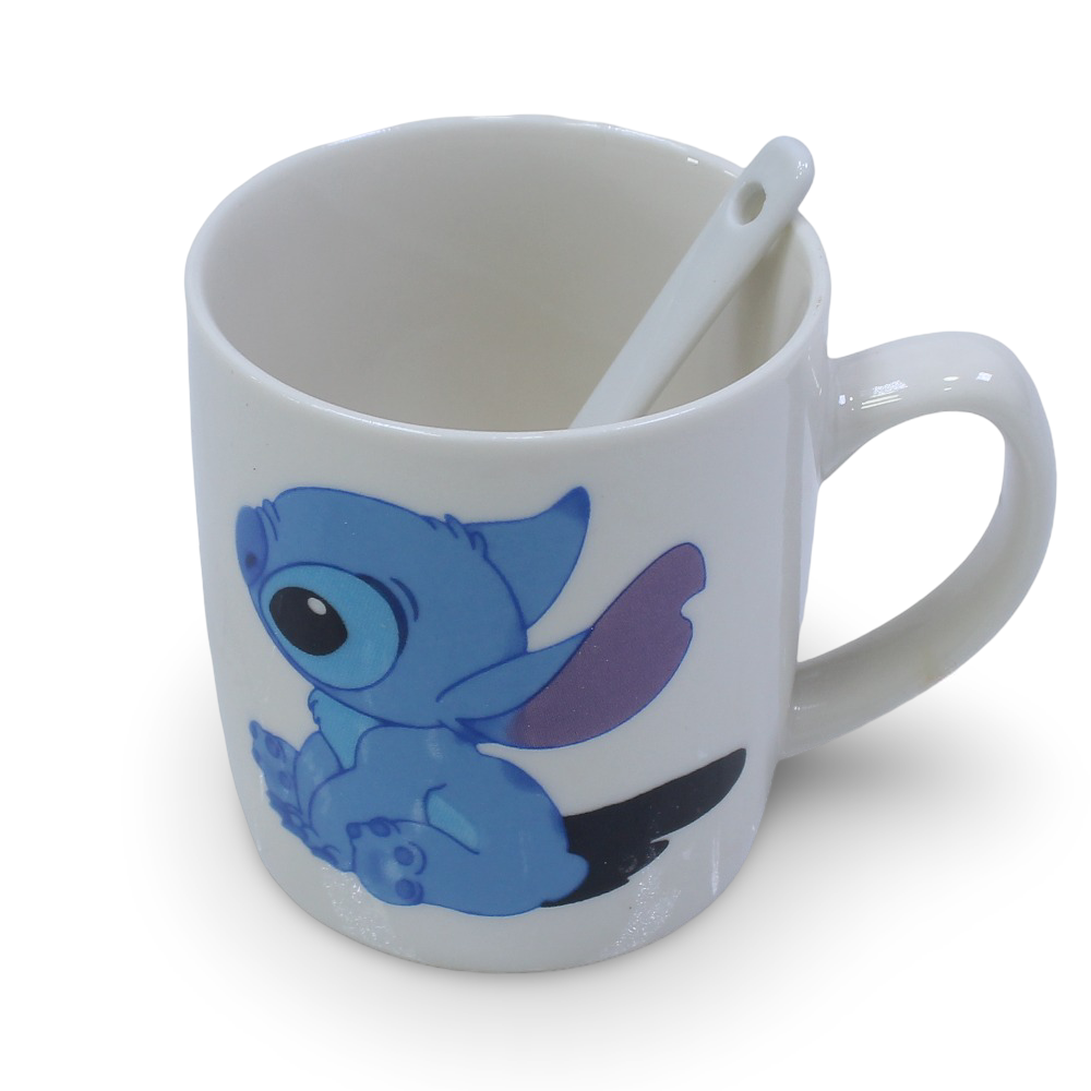 Stitch Ceramic Mug with Spoon