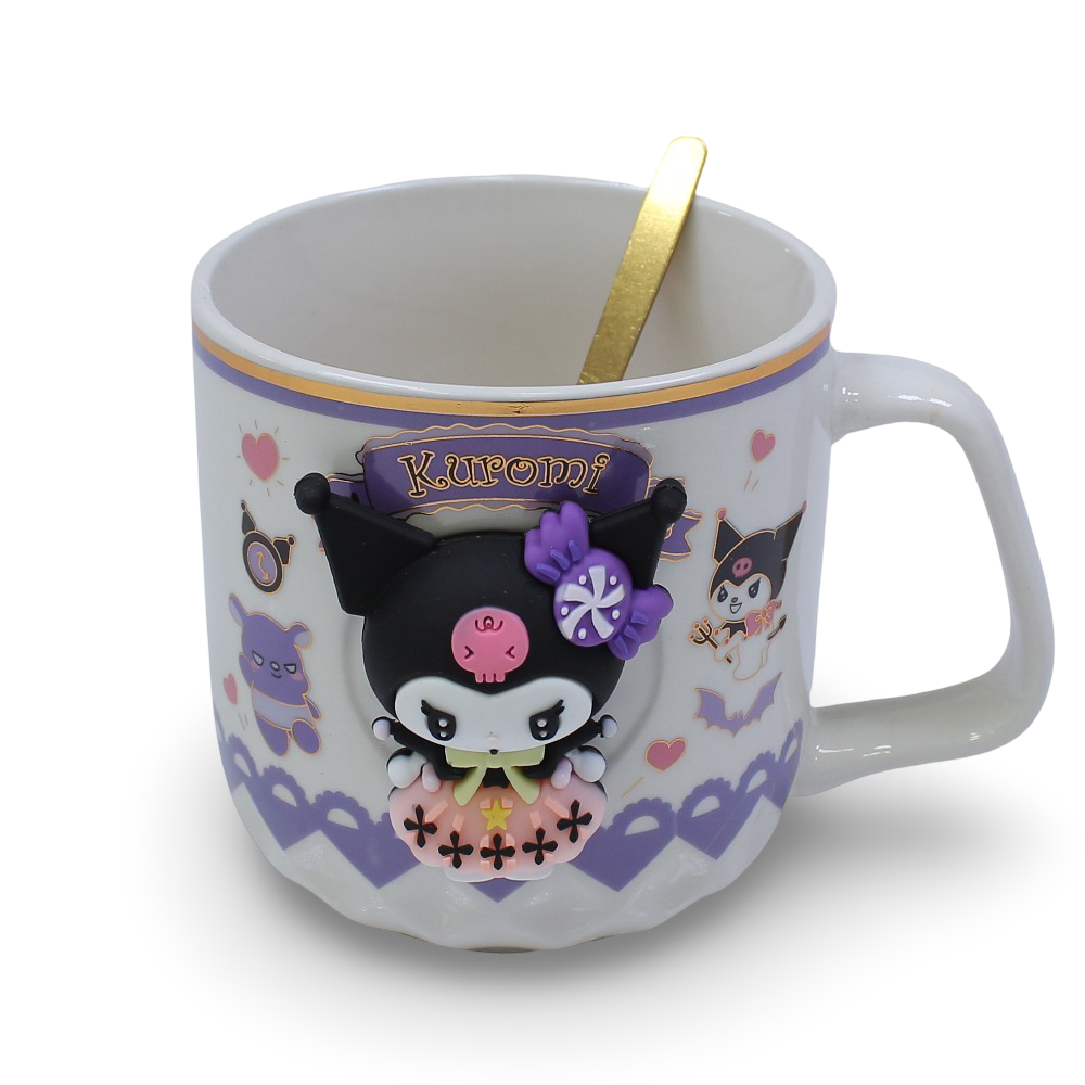 Kuromi Ceramic Mug with Spoon