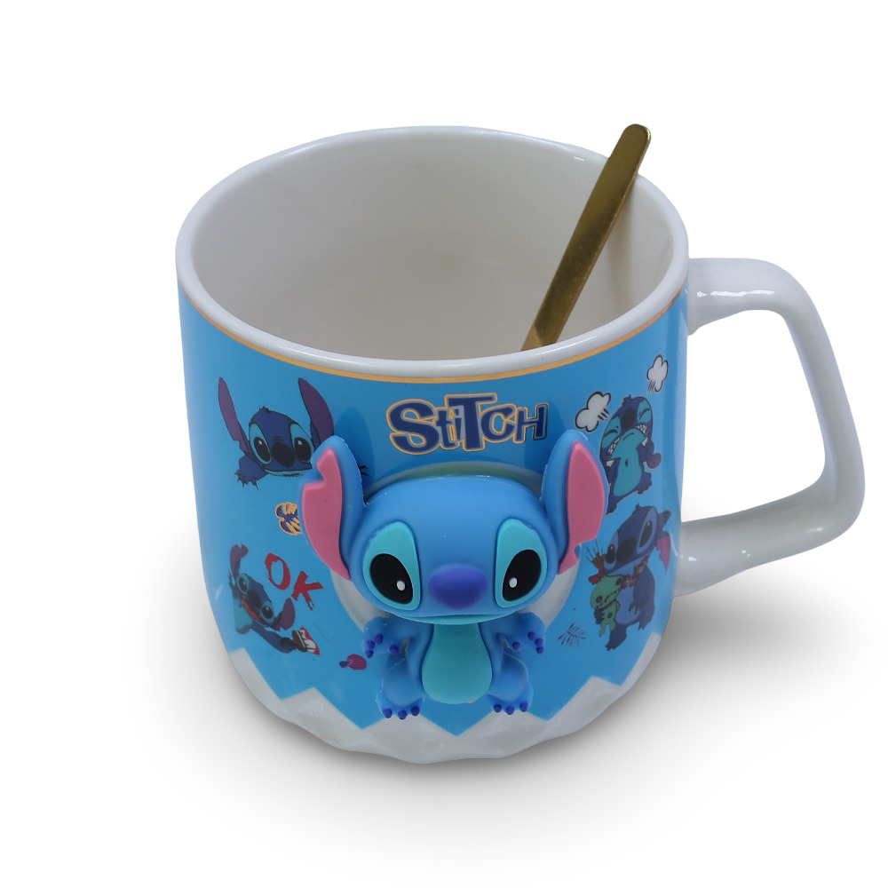 Stitch Ceramic Mug with Spoon
