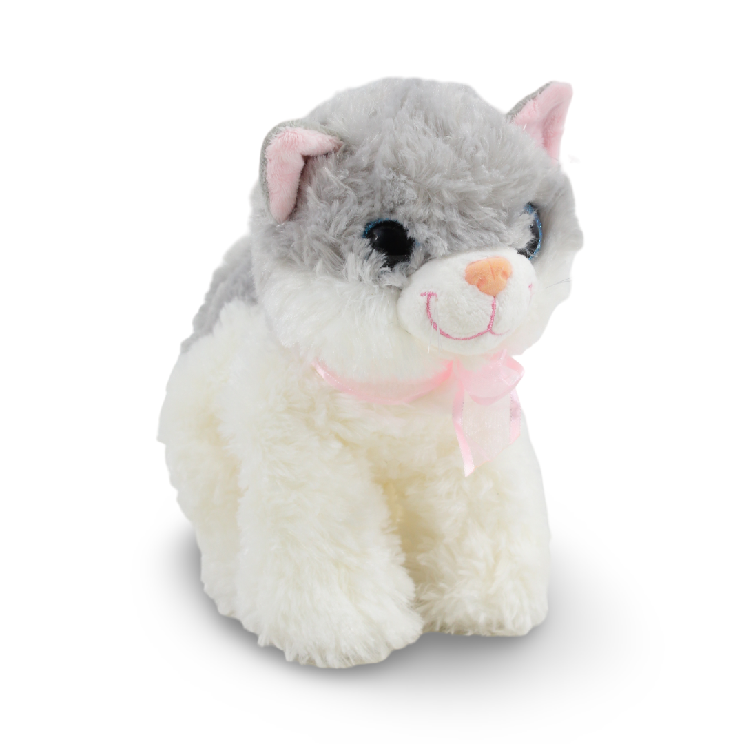 Russ Cat Plush Toy – Gray & White