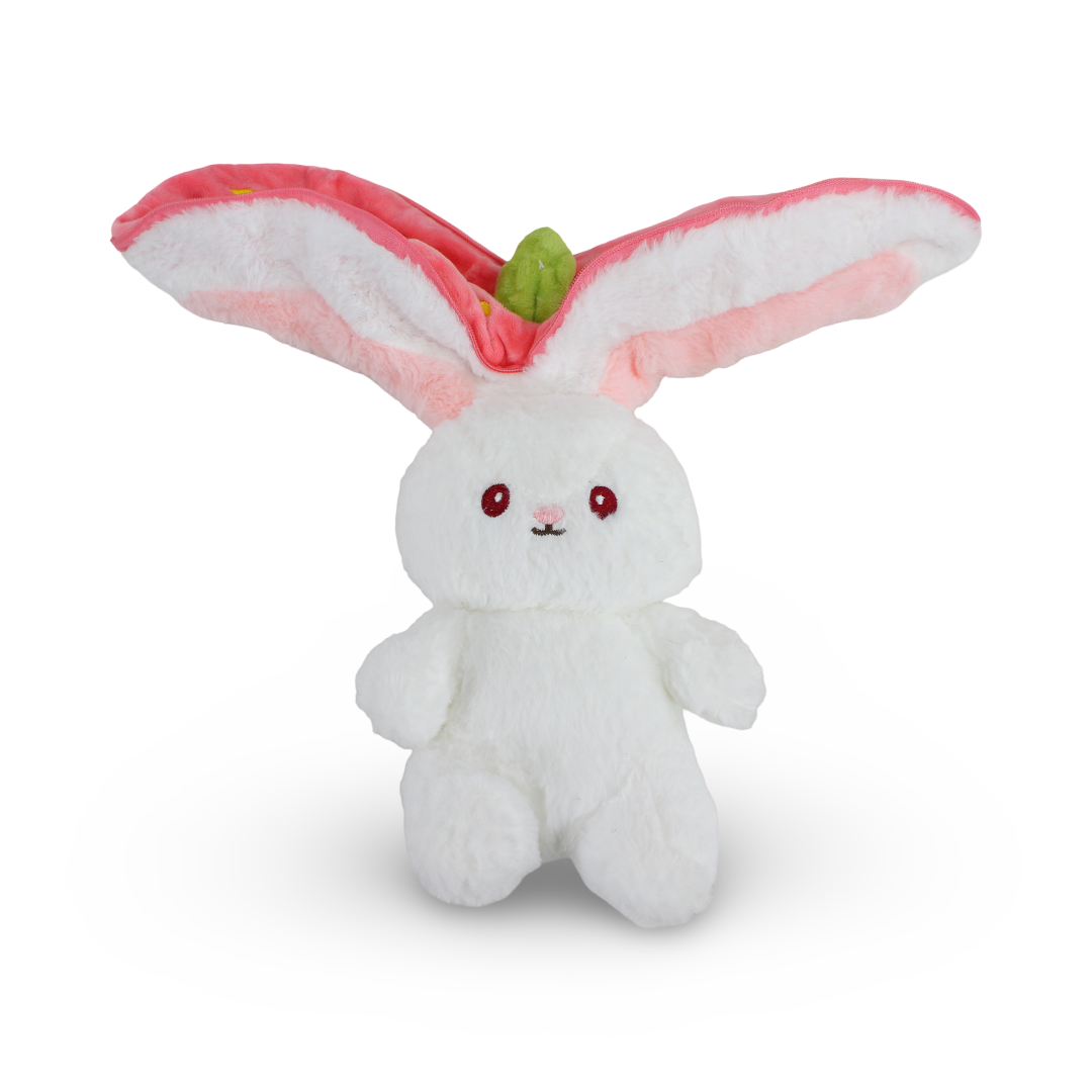 Reversible Strawberry Bunny Plush Toy