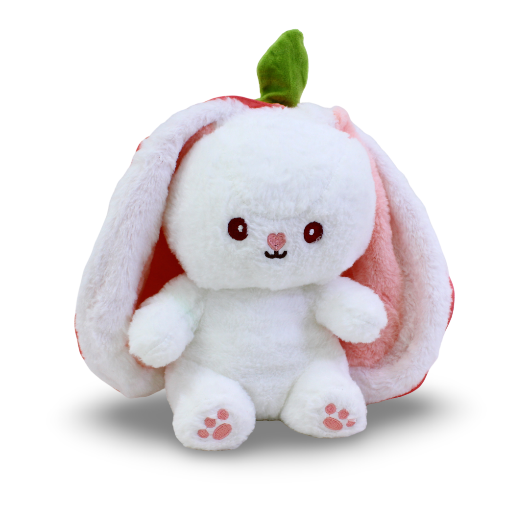 Reversible Strawberry Bunny Plush Toy