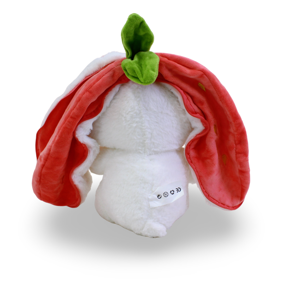 Reversible Strawberry Bunny Plush Toy