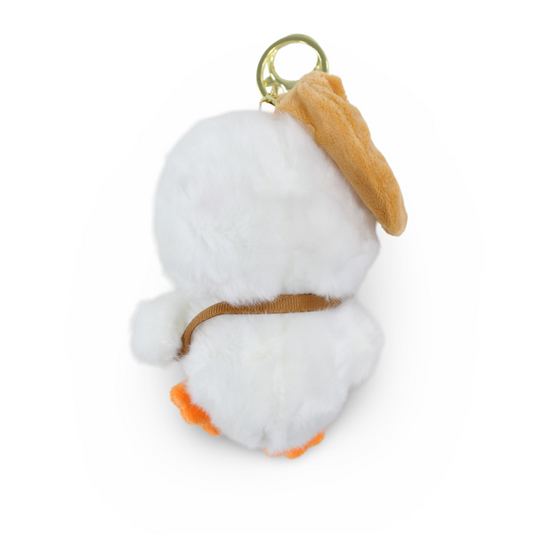 Cute Duck Plush Keychain – White