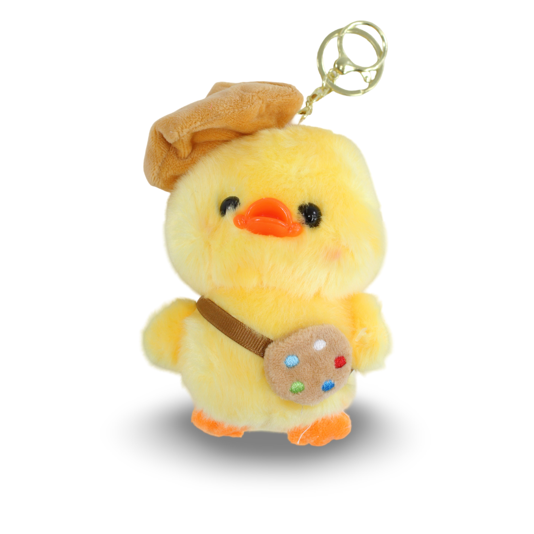Cute Duck Plush Keychain – Yellow